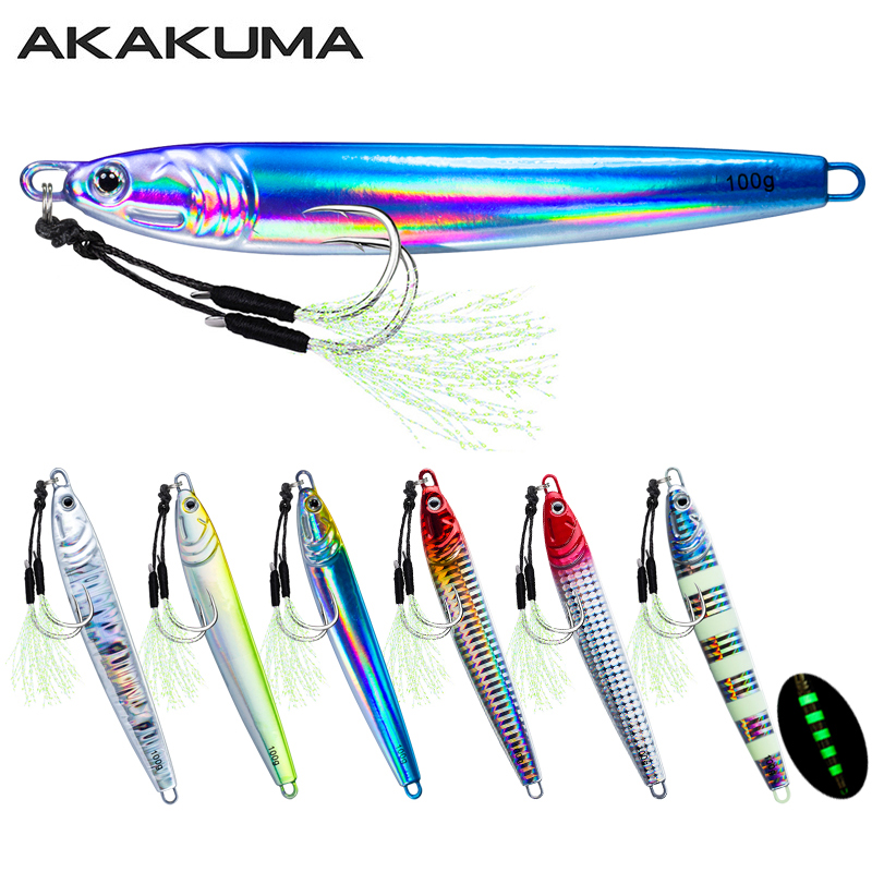 Fishing Lure Spoon - 7Pcs 40g 60g 80g 100g 빛나는