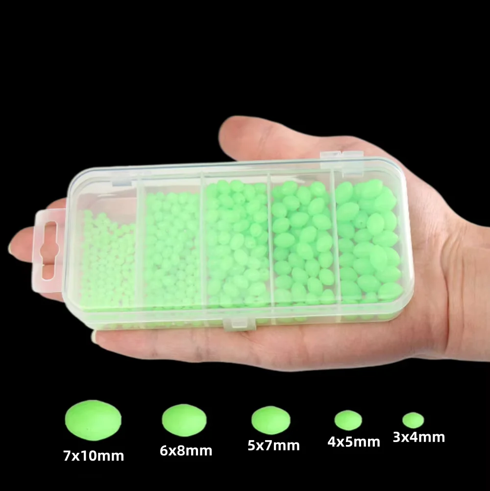 Fishing Lure Soft Plastic - 375개/세트 야광 낚시용 하드 비즈 소프트