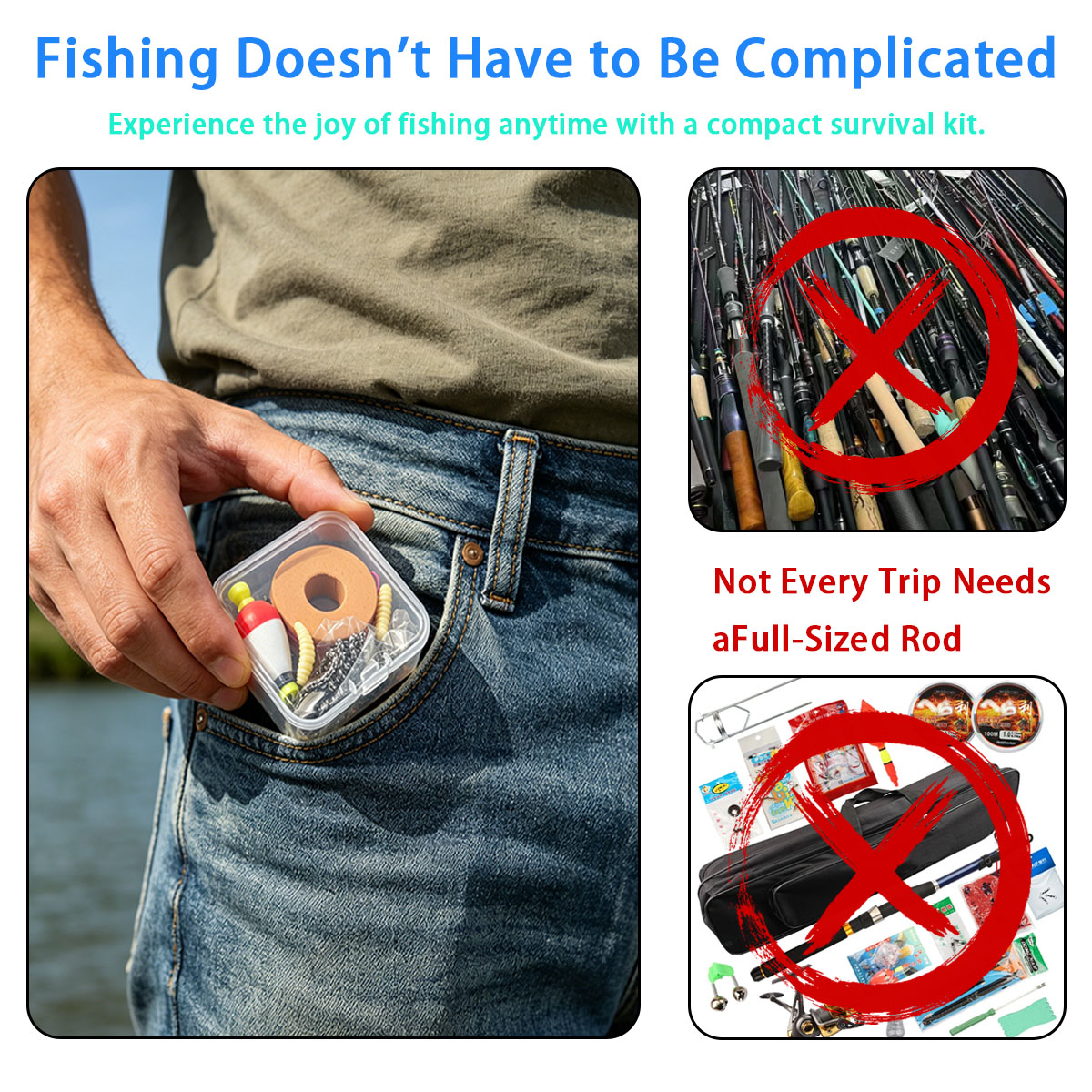 Fishing Lure Kit - 휴대용 비상 낚시 장비 세트, 휴대용