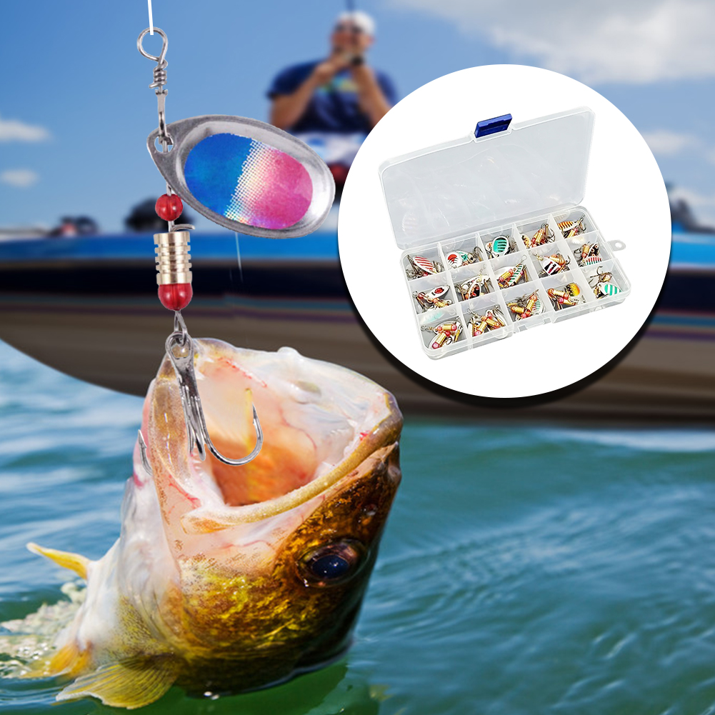 30개 금속 스푼 스피너 낚시 루어 트레블 훅 스푼베이 - Fishing Lure Spoon 리뷰 및 가격